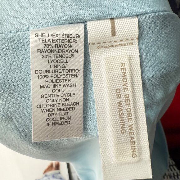 Ann Taylor Loft Womens Sleeveless Dress Black White Blue Geometric Patterned, M - Picture 6 of 9